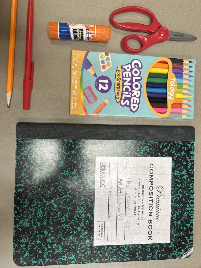 school supplies notebooks pencils