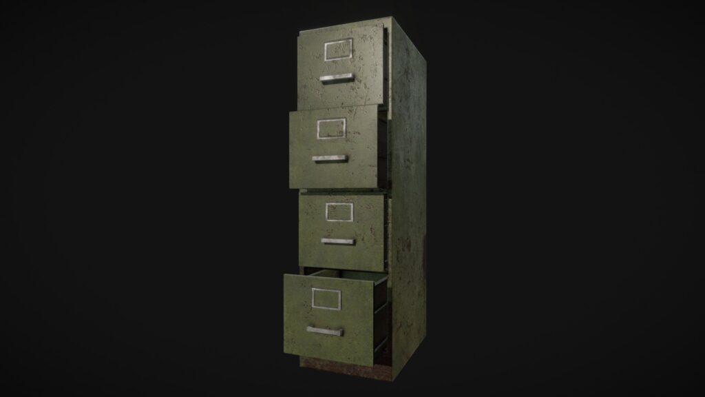 Caj&oacute;n de archivador abierto con carpetas colgantes y etiquetas escritas a mano